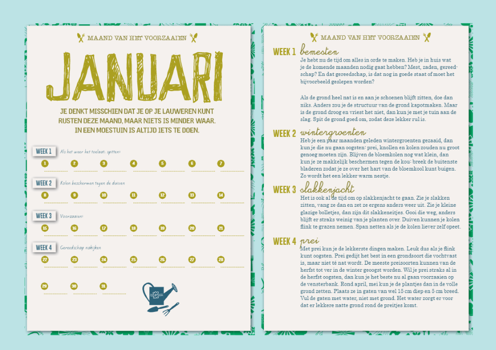 Vegetable garden calendar
