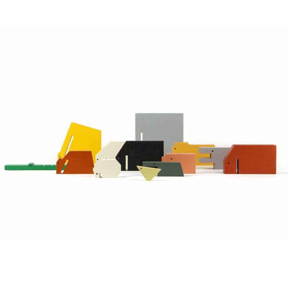 Houten gekleurde dieren set/13