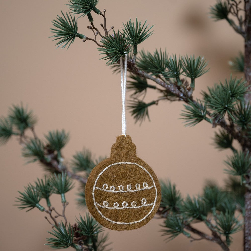 2D Kerstbal Geborduurd 3 st. - Diverse Varianten