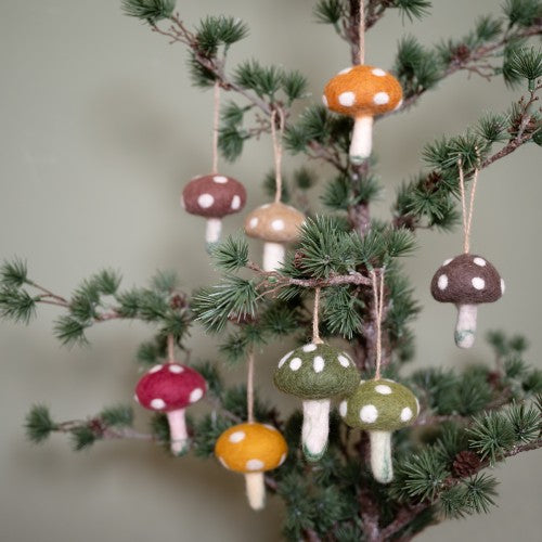 Pendant Mushroom Earth Tones 8 pcs.