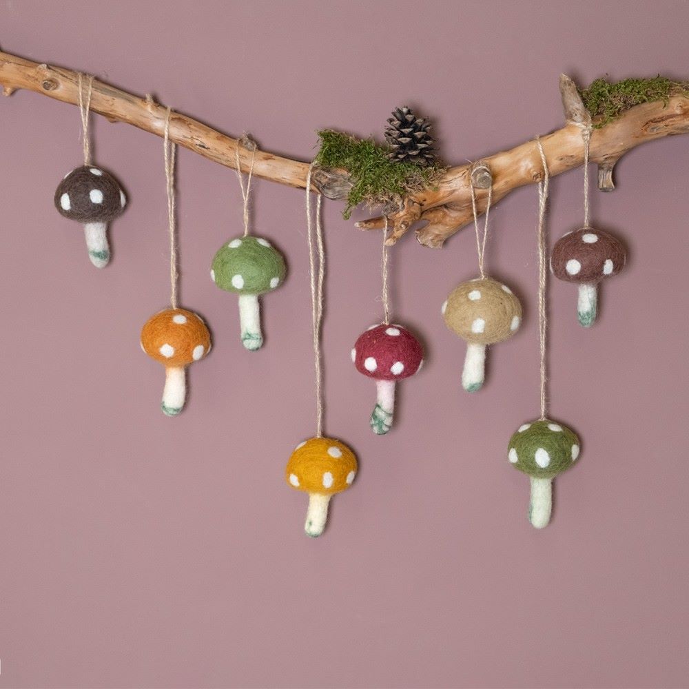 Pendant Mushroom Earth Tones 8 pcs.