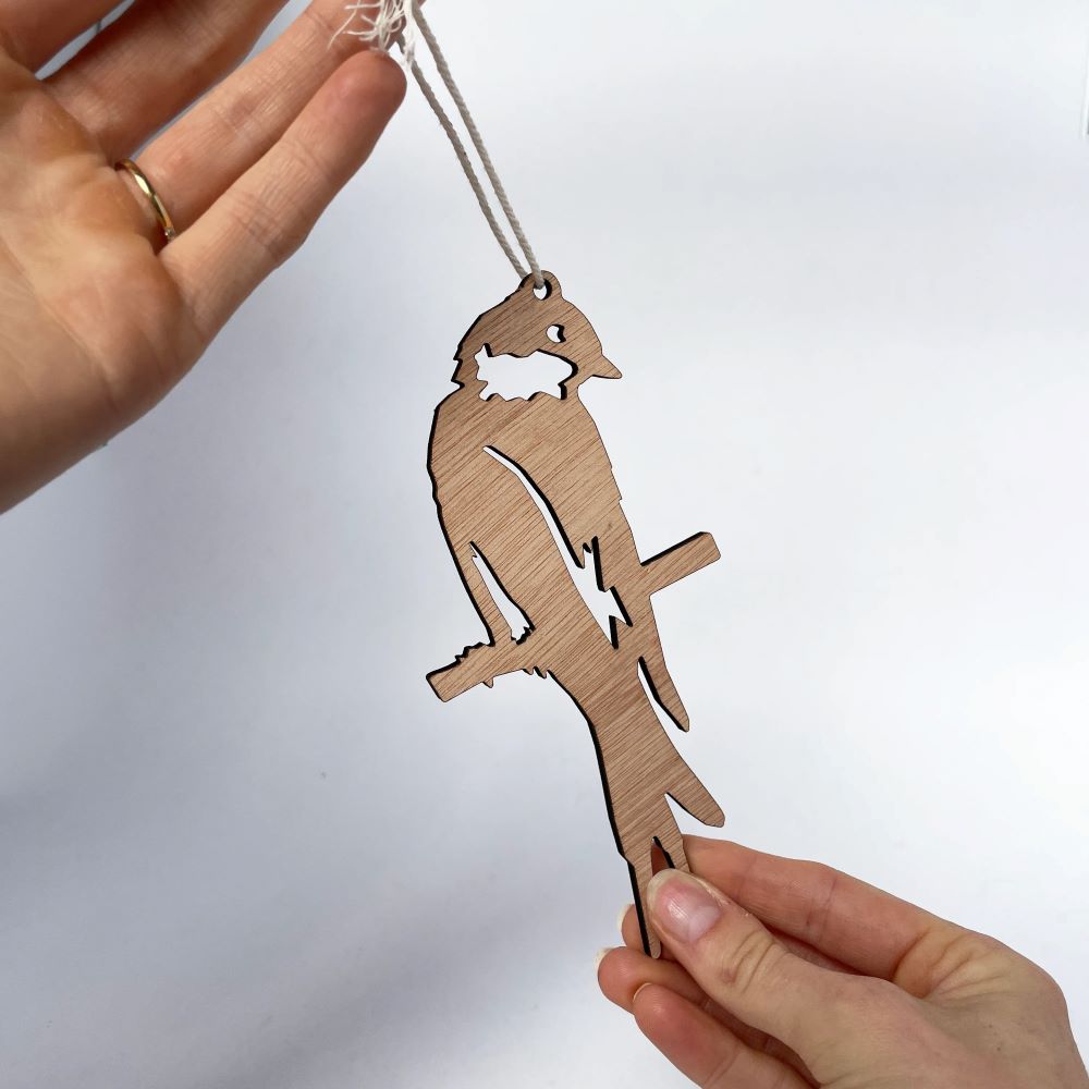 Hangende Houten Vogelsilhouet - 5st.