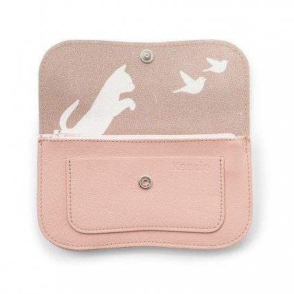 Cat Chase Medium Lederen Portemonnee - Diverse Kleuren