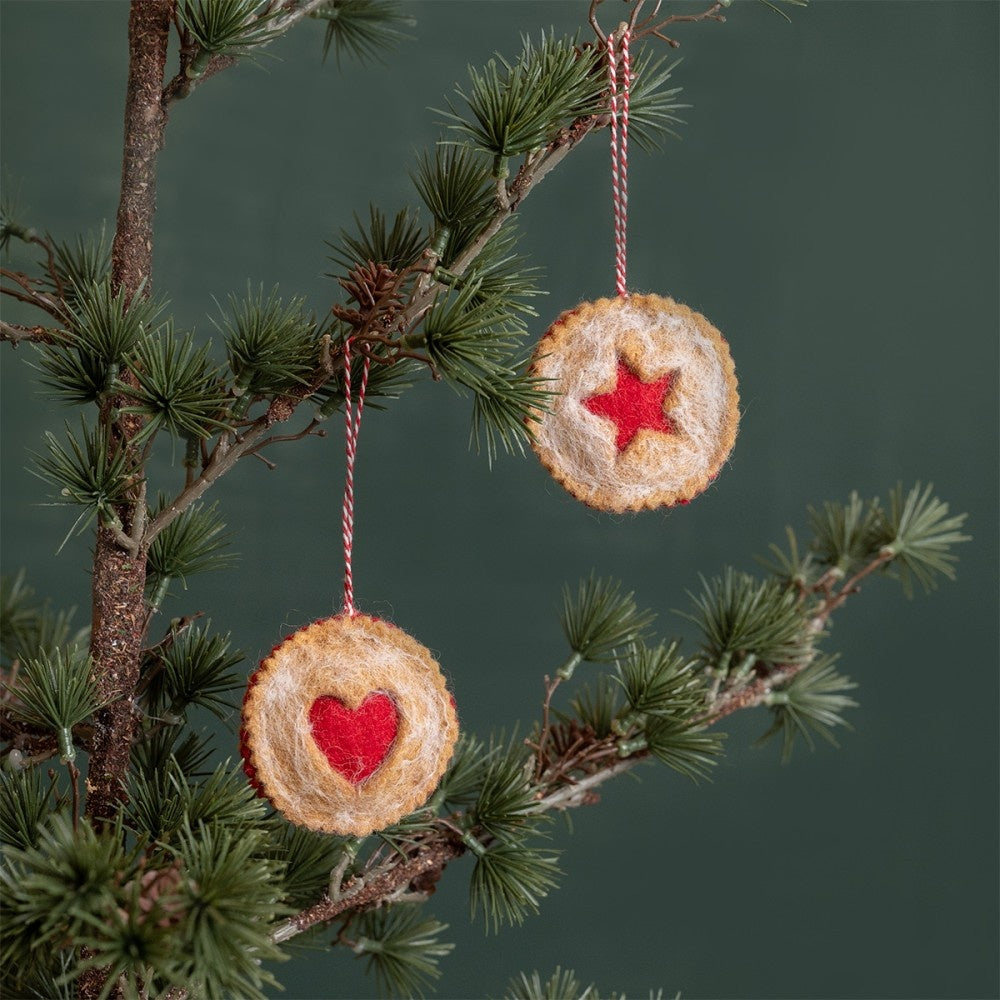 Filzaufhänger Linzer Plätzchen