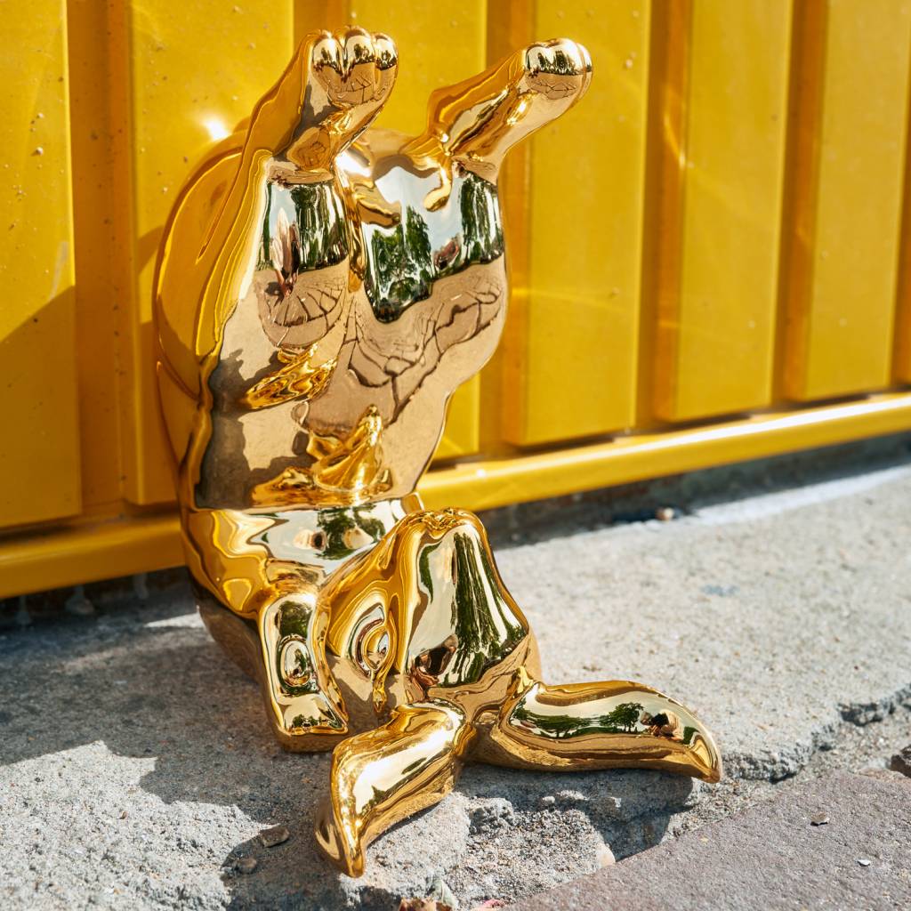Piggy Bank Bunny Bum Gold
