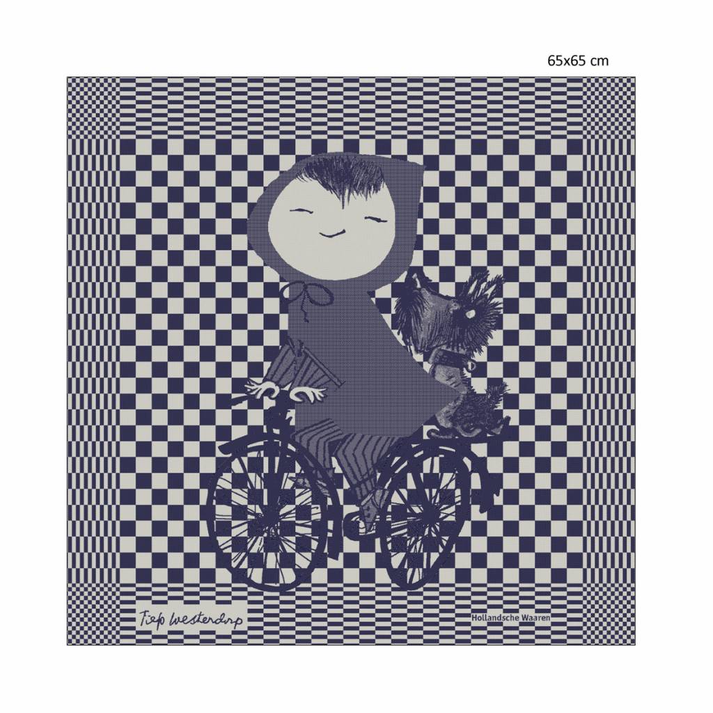 Fiep Westendorp - Tea towel Girl on Bicycle