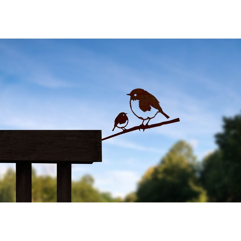 Vogelsilhouet Roodborstje en Jong