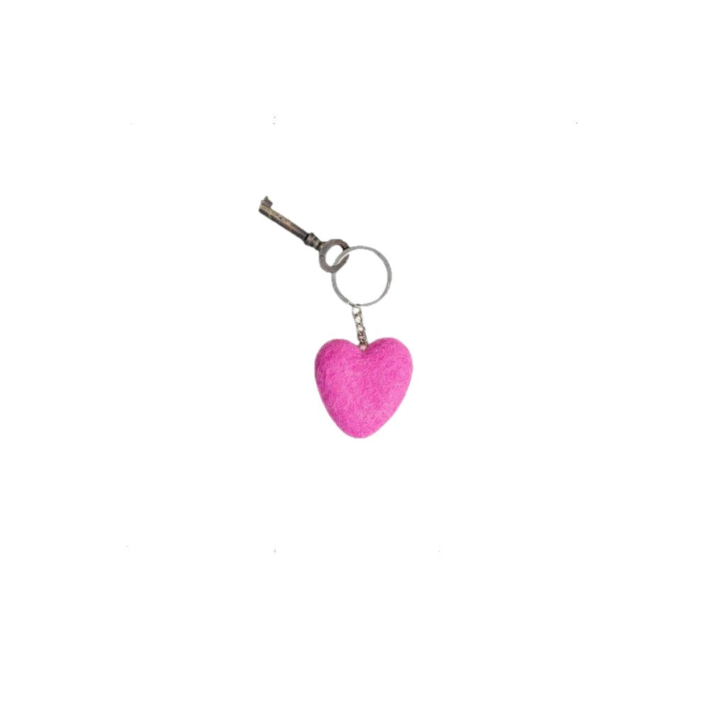 Sleutelhanger Hart - Diverse Warme Kleuren