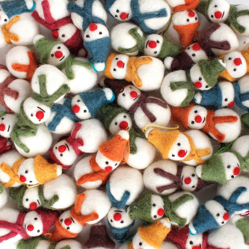 Hanger Sneeuwpopje Aardetinten ass. 10 st