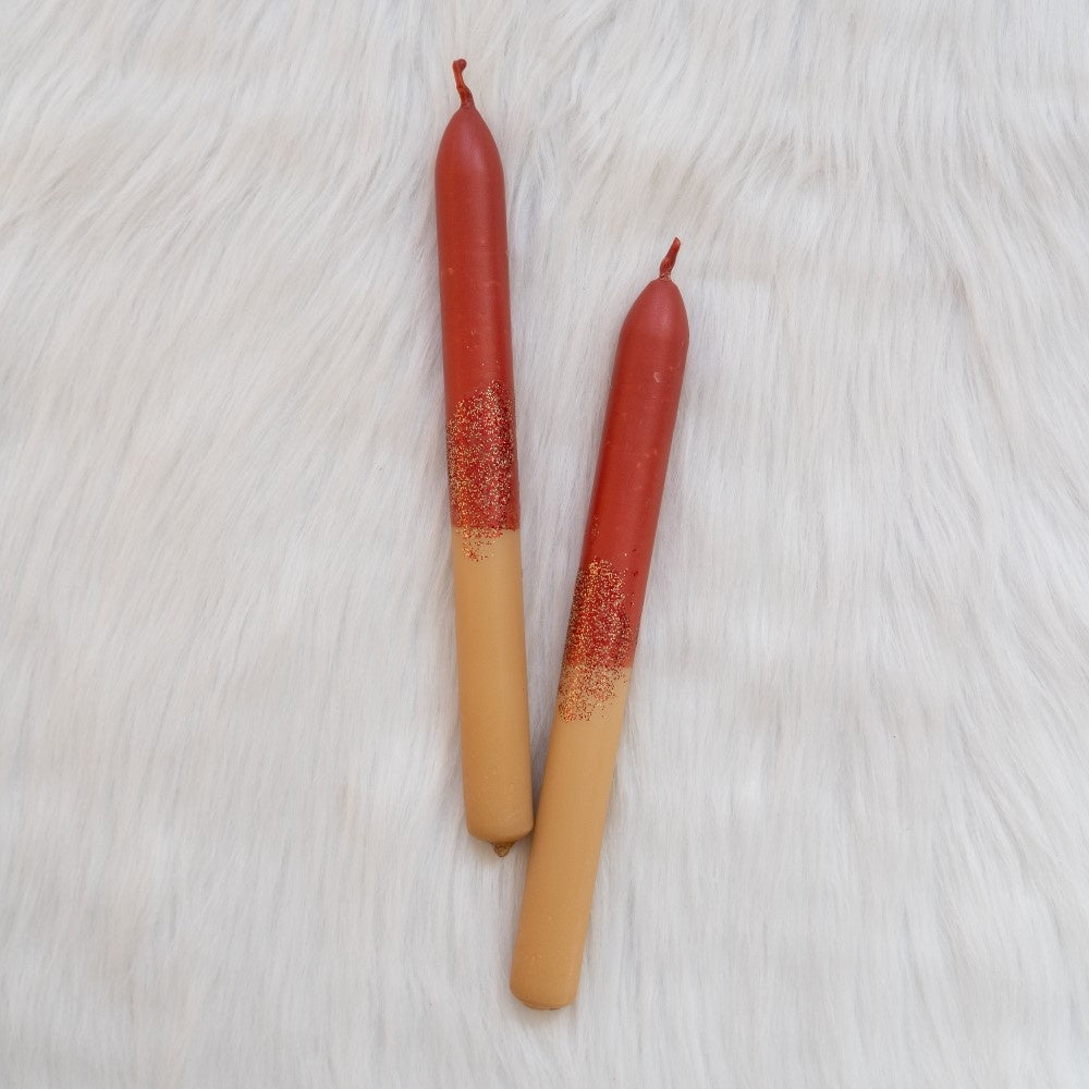 Glitter Kaars 2 st. - Diverse Varianten