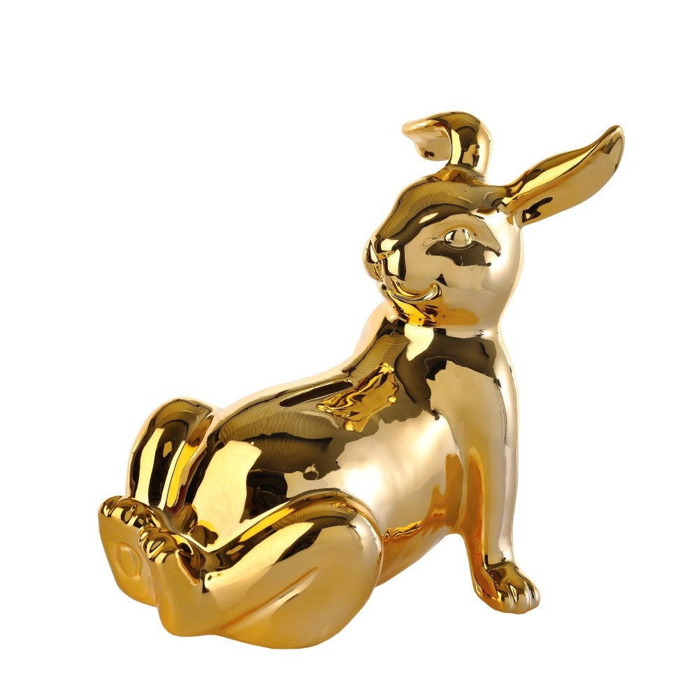 Piggy Bank Bunny Belly Gold