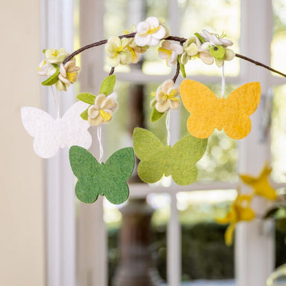 Hanger Vlinder Groen-Geel Ass. 4 st. - Diverse maten