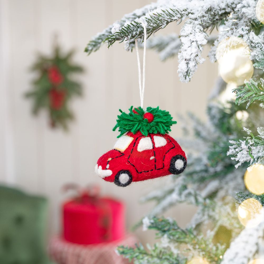 Hanger Jolly Christmas Auto met Kerstboom