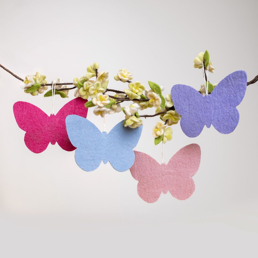 Hanger Vlinder Violettinten Ass. 6 st. - Diverse maten