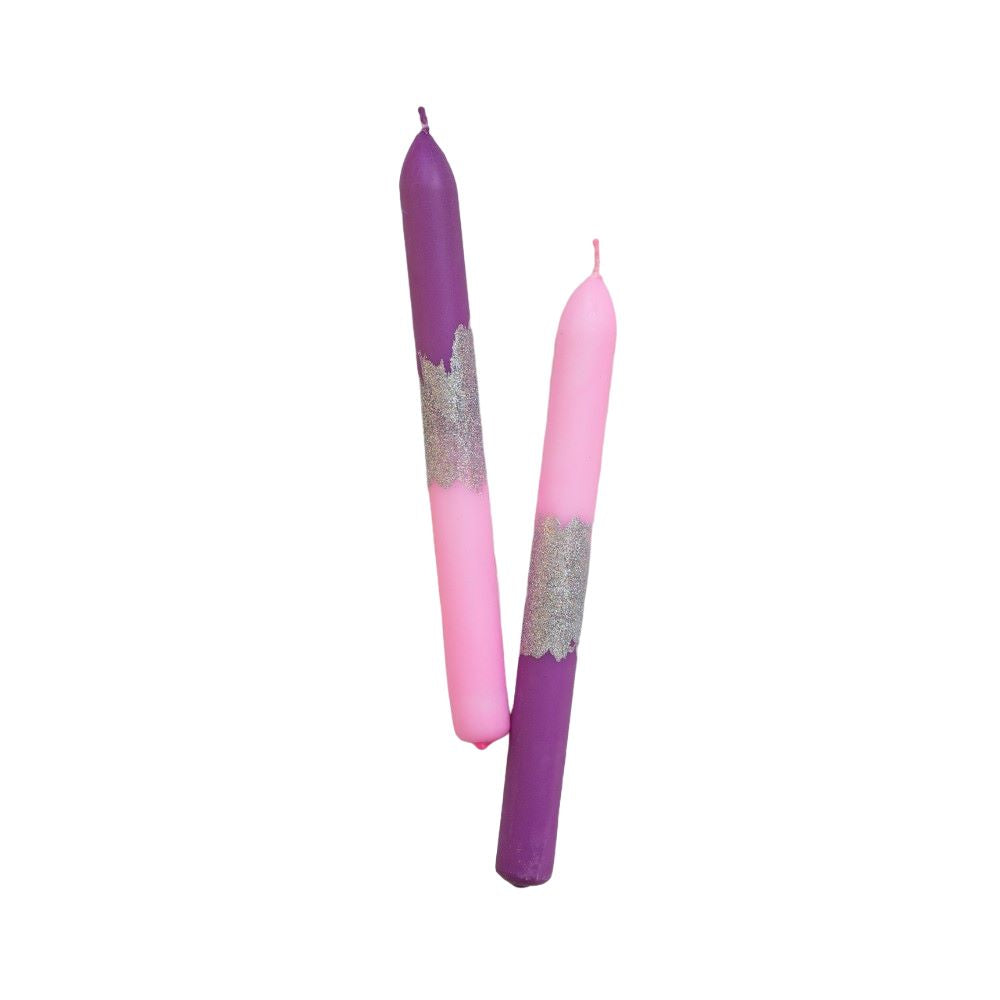 Glitter Kaars 2 st. - Diverse Varianten