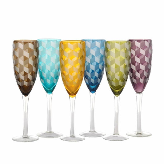 Blocks Champagne Glasses - Set 6