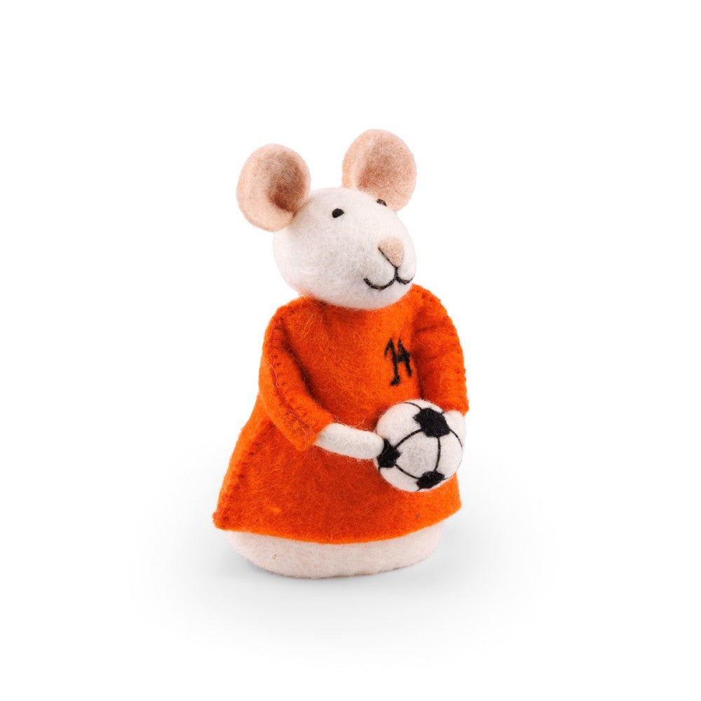 Oranje Voetbaldecoratie van Wolvilt – Handgemaakt & Duurzaam