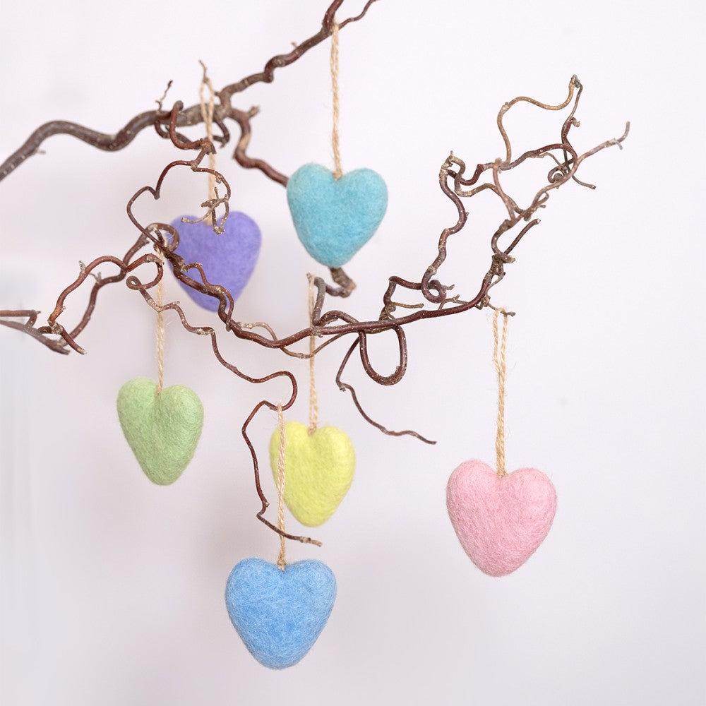Pendant Heart Pastel Shades (M) 6 pcs.