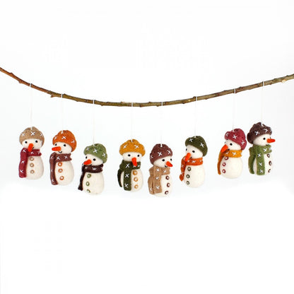 Pendant Snowman Earth Tones 8 pcs.