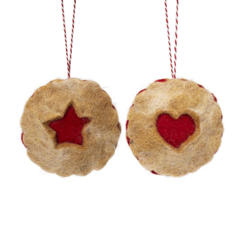 Felted Pendant Linzer Cookie