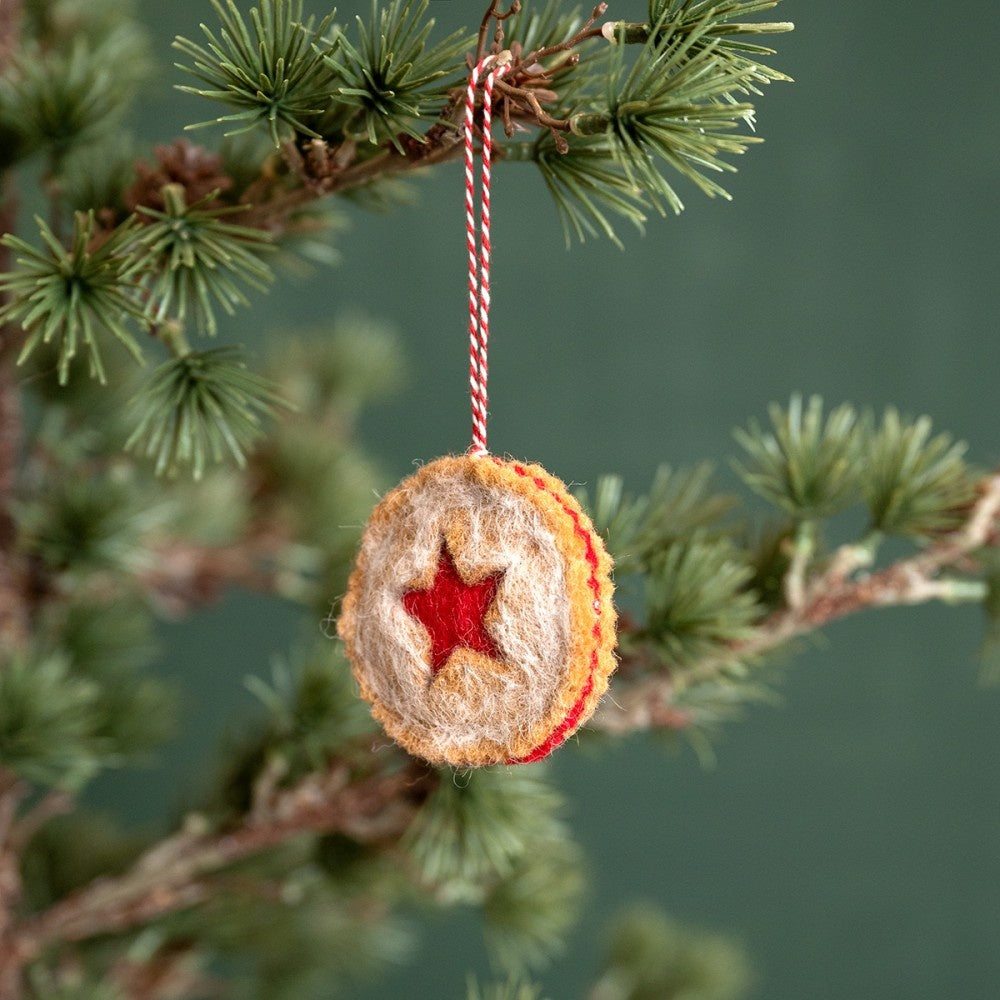 Felted Pendant Linzer Cookie