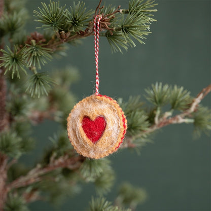 Felted Pendant Linzer Cookie