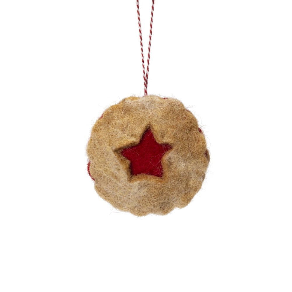 Felted Pendant Linzer Cookie