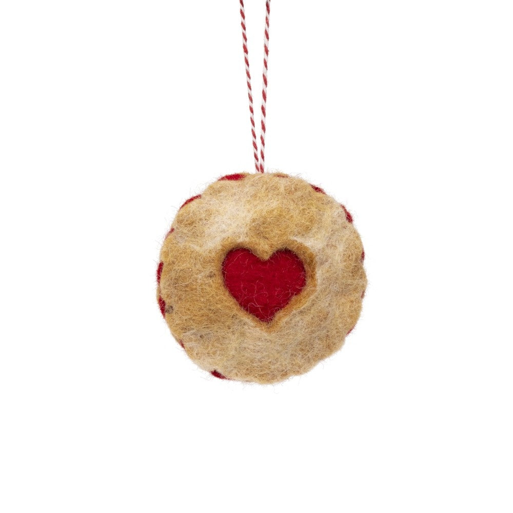 Felted Pendant Linzer Cookie