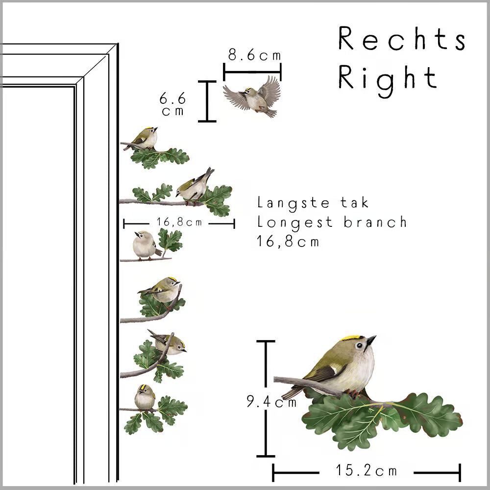 Muursticker Goudhaantjes - Rechts of Links