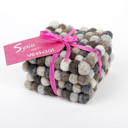 Onderzetter 10 cm Rond of Vierkant 4 st. - Diverse Kleuren