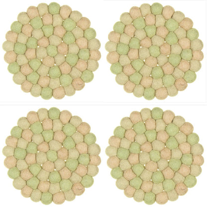 Onderzetter 10 cm Rond of Vierkant 4 st. - Diverse Kleuren