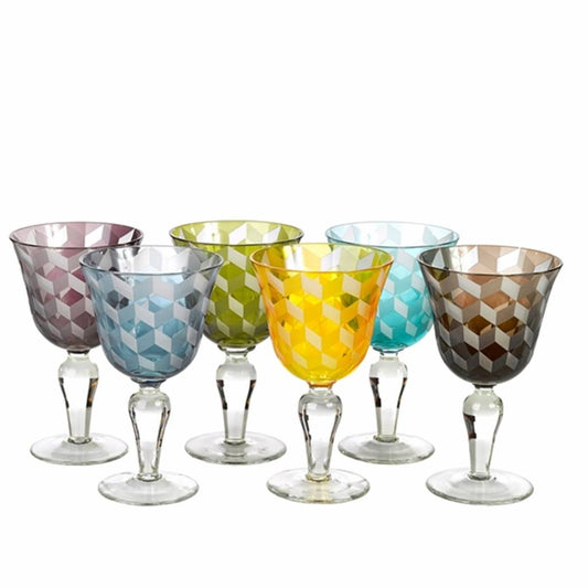 Wine glasses Multicolour Blocks set/6