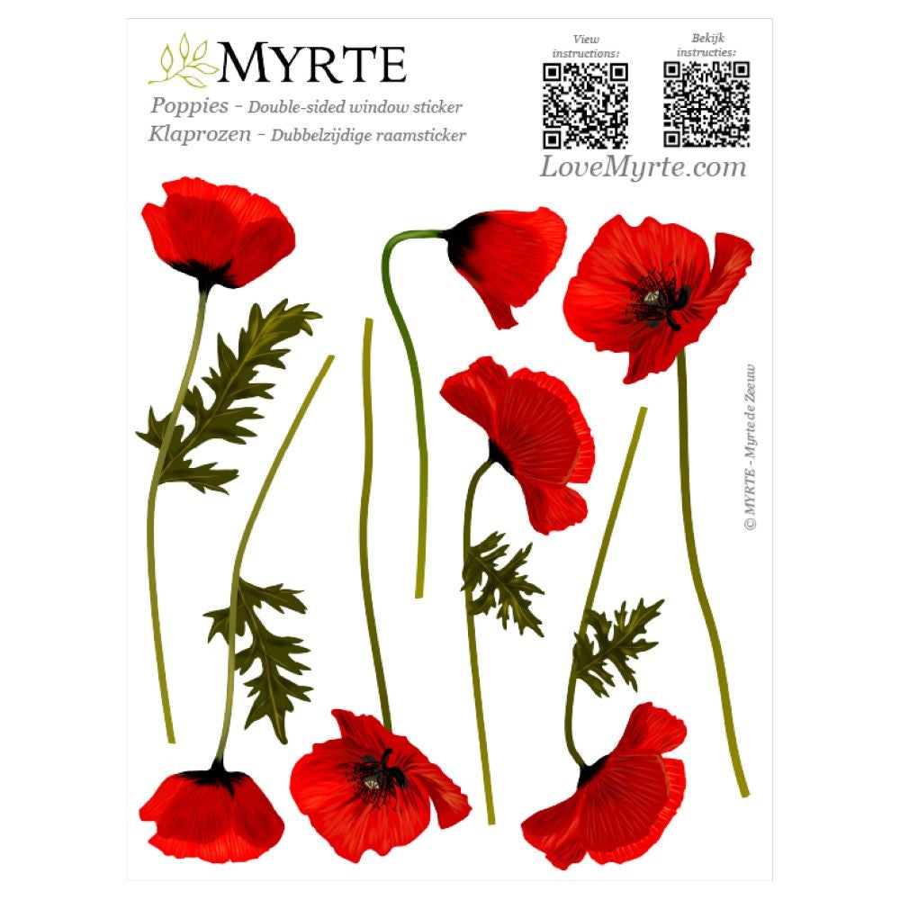 Dubbelzijdige Raamsticker Bloemen en Insecten - Diverse Varianten