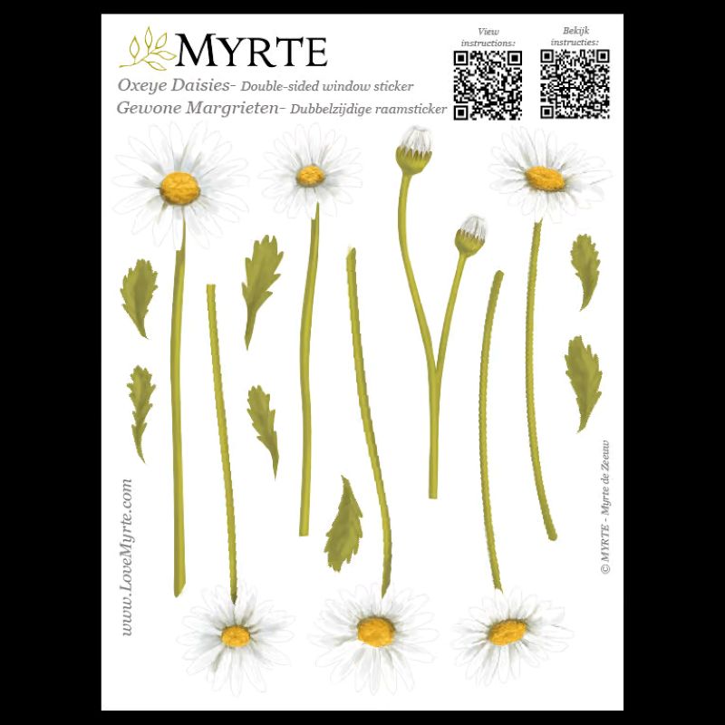 Dubbelzijdige Raamsticker Bloemen en Insecten - Diverse Varianten