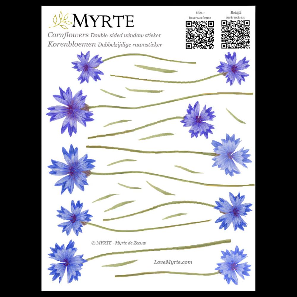 Dubbelzijdige Raamsticker Bloemen en Insecten - Diverse Varianten