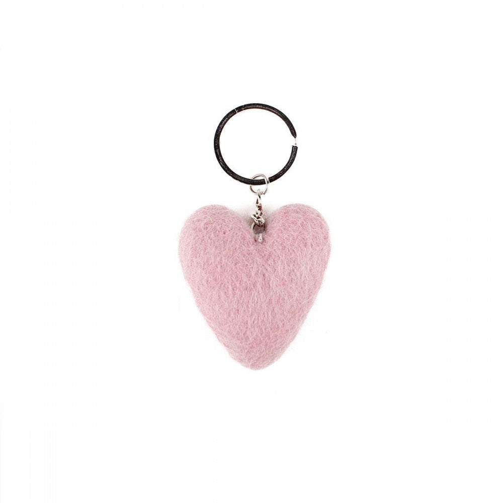 Keyring Heart Pastel Shades - Various Colors