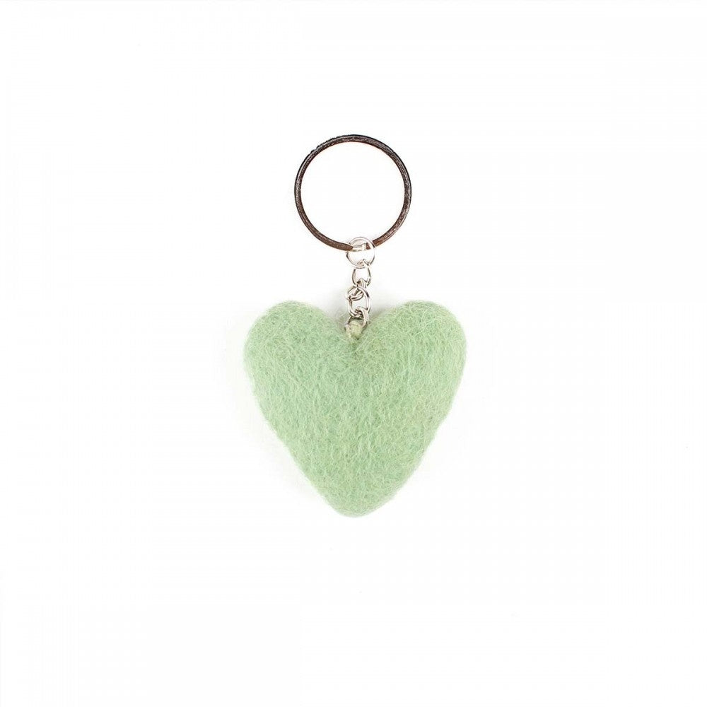 Keyring Heart Pastel Shades - Various Colors