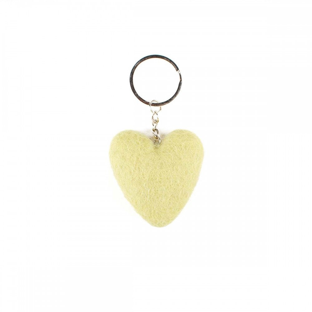 Keyring Heart Pastel Shades - Various Colors