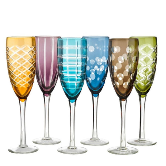 Cuttings Champagne Glasses - Set of 6