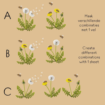 Muursticker Bloemen & Insecten - Diverse Varianten