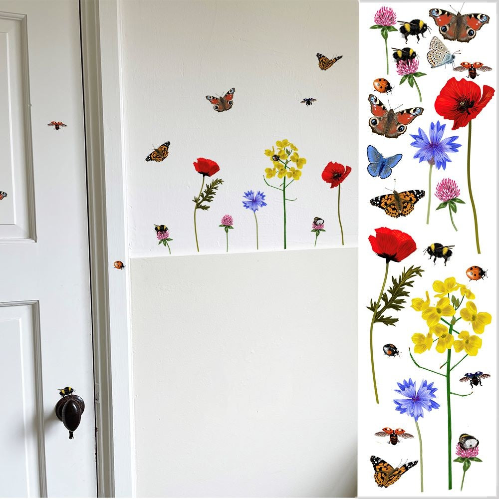 Muursticker Bloemen & Insecten - Diverse Varianten