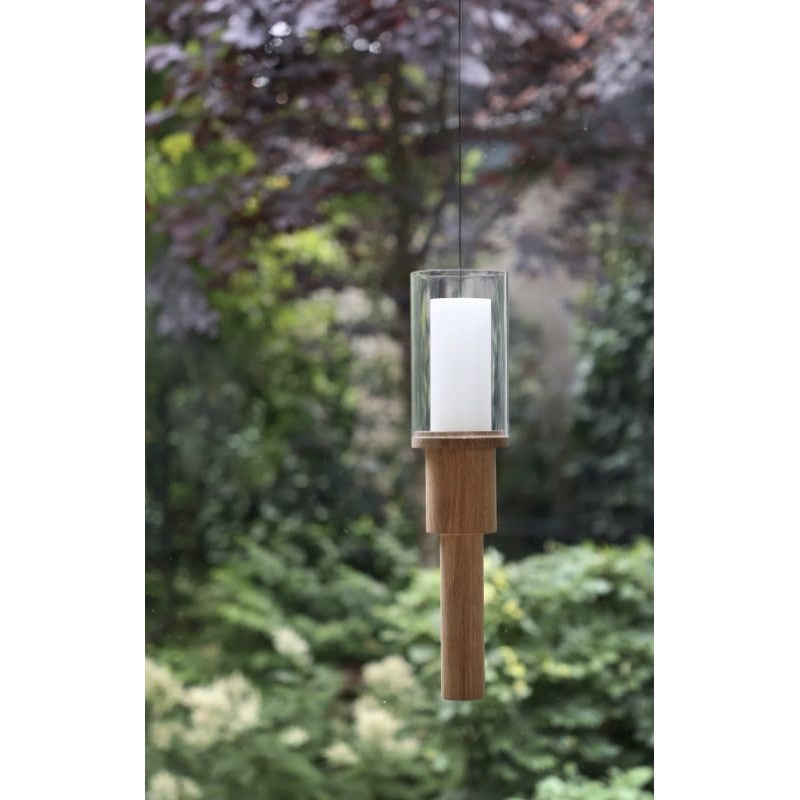 Handgemaakte design urn met lont dat nooit opbrandt