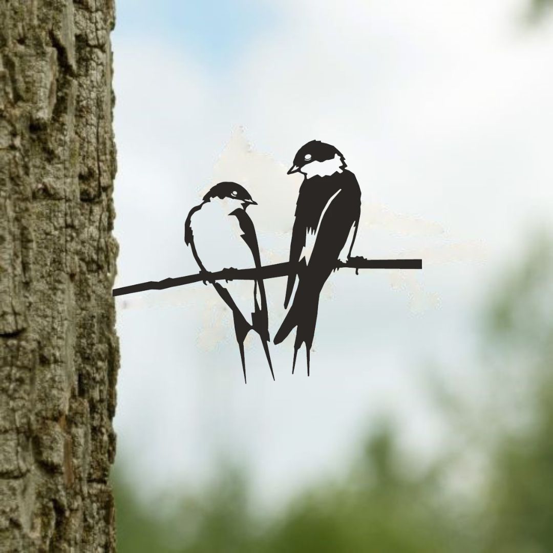 Bird Silhouette Swallow Couple