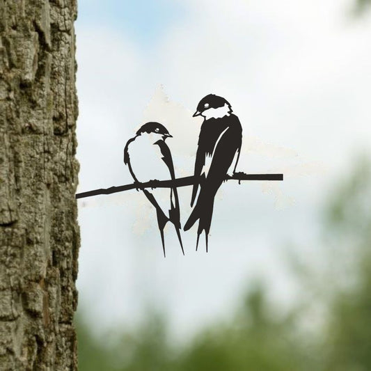 Vogel-Silhouette-Schwalben-Paar